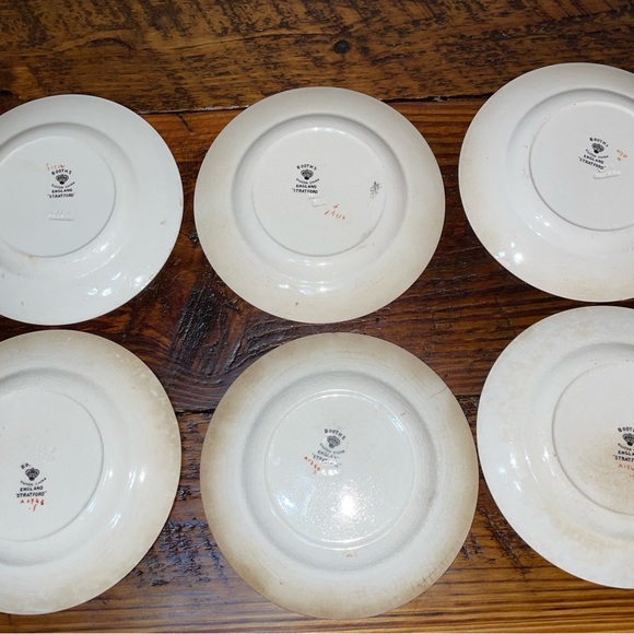 Vintage Booths set of 6 Saucer A8025 England floral - Picture 11 of 12